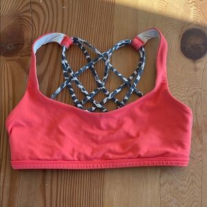 Lululemon Athletica Coral Sports Bra with Patterned Straps